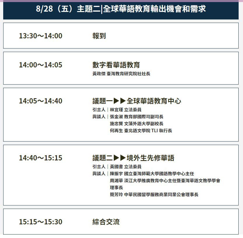2020 台灣國際教育趨勢大論壇 — 全球華語教育輸出機會和需求